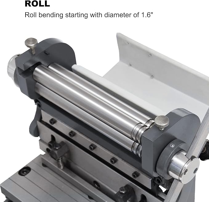 KAKA INDUSTRIAL Metal Brake,8-inch, 3-In-1 Combination Shear Brake Roll Machine,20-Gauge Shear, 90° |Slip Roll Machine for Bending Rolling 3-IN-1/8