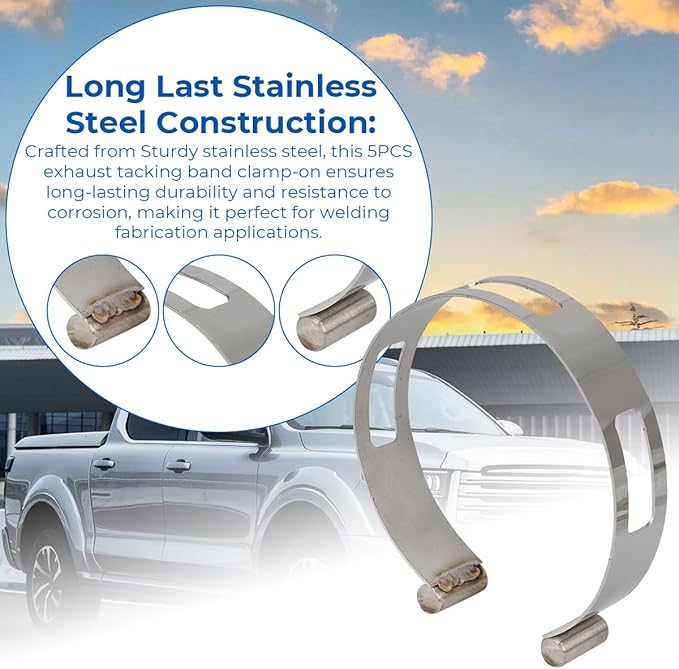 5PCS Exhaust Pipe Tacking Band For Tig Welding Fabrication 2" 2.5" 3" 3.5" 4"