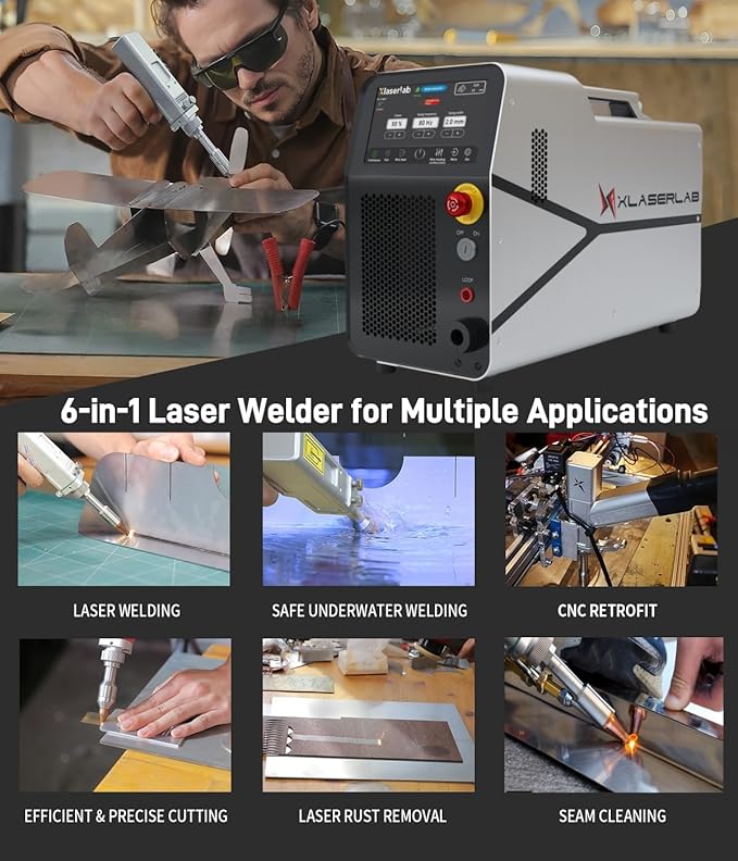 X1pro 700W Laser Welding Machine – 6-in-1 Handheld Fiber Laser Welder for Welding, Cutting, Cleaning, Rust Removal, Underwater Welding & CNC Retrofit – Equipped with Auto Wire Feeder