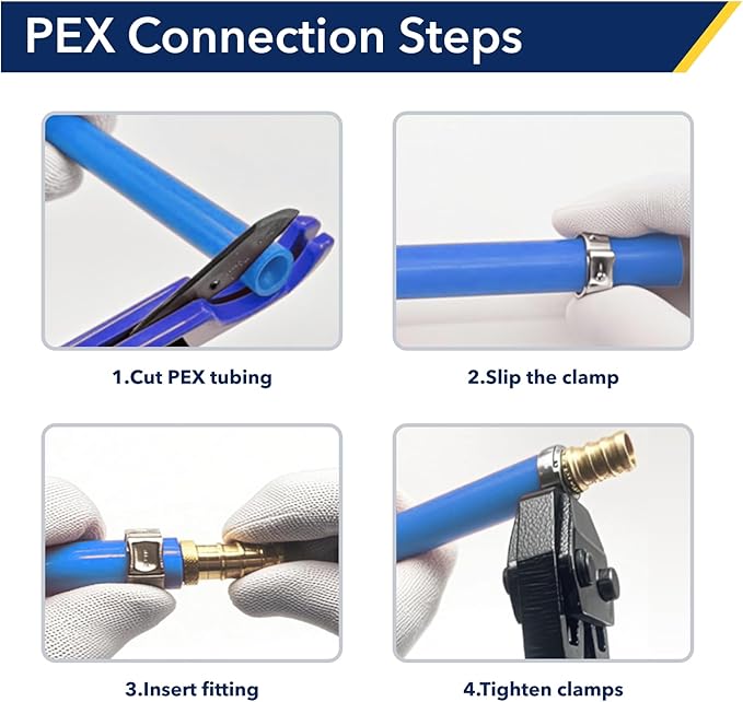 1/2" PEX Tee Brass Pipe Fitting (5 Pack) - Anti-Corrosion, Lead-Free, 5 Year Warranty, Multiple Certifications, Easy Installation for Plumbing Repairs and Home DIY
