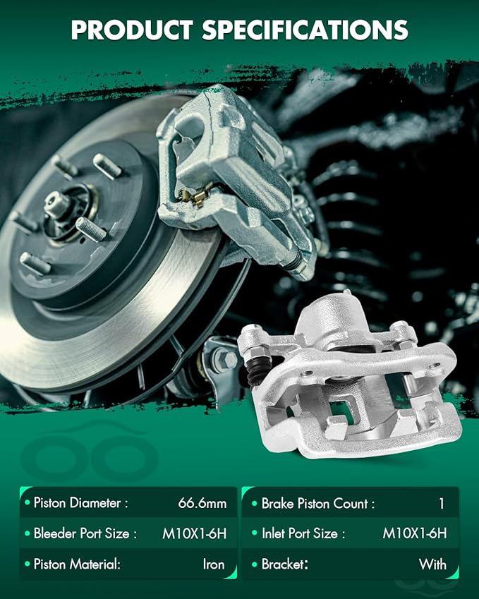 SCITOO Rear Left Brake Caliper With Bracket 19B3413A Compatible For Hyundai For Sonata 2008-2010