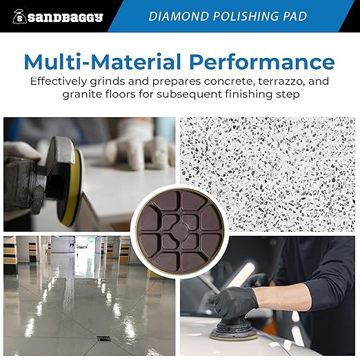 Sandbaggy 3" Metal Bond Diamond Polishing Pad - 100 Grit (8mm Thick) (4, 3-inch)