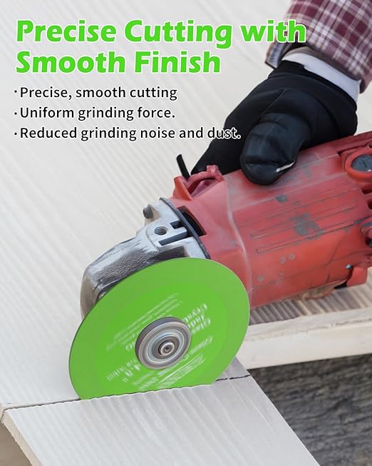 Glass Cutting Disc for 4-1/2" Angle Grinder, 3 Pack Glass Cutter Blade, Green Diamond Cutting Blade Disc 7/8" (Model 115/125) for Grinding Ceramic, Tile, Wine Bottles, Jade, Crystal.