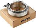 Stainless Steel 4 Inch V Band Exhaust Clamp Flange Kit for Exhaust, Quick Release 4 Inch V Band Clamp for Turbochargers To Hold Components Together Under High Pressure or Heat,1 Piece (4.0‘’)