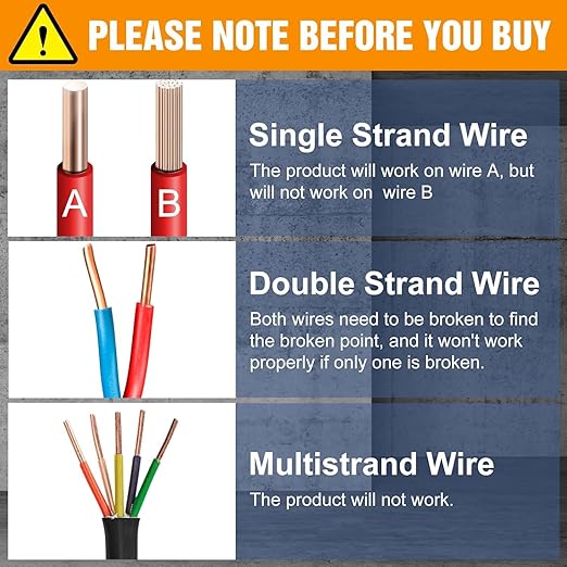 Underground Wire Locator, Underground Cable Locator with Rechargeable 1100mAh Battery, Cable Tester for Pet Fence