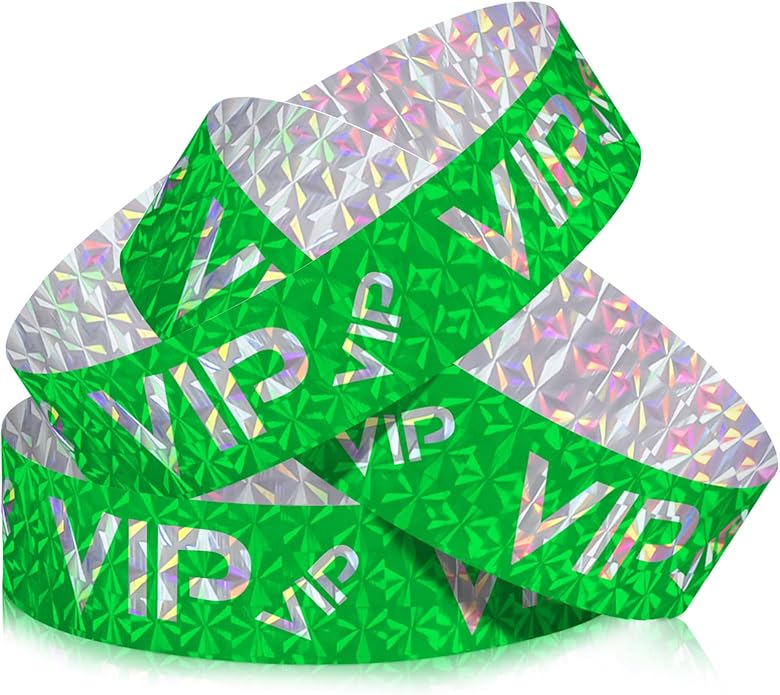 Teling 500 Pack VIP Plastic Wristbands Bracelets Party for Events VIP Custom Wristbands Plastic Bracelets Tear proof Waterproof Wrist Bands Arm Bands for Events Concerts