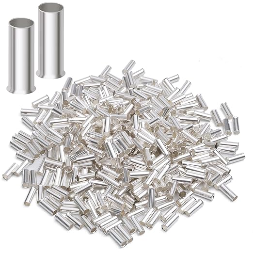 XHF 1000 PCS AWG 20/0.75mm² Non Insulated Wire Ferrules Crimper Plier Insulated Crimp Pin Terminal Cord End Terminals,