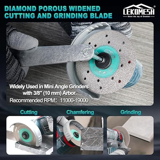 Rock Slab Grinding Disc - 3 inch Glass Cutter Disc (10pcs), Granite Cutting Blade, Diamond Grinder Wheel for Rock Slab, Stone, Tile, Marble, Granite, Glass Diamond Saw Blades