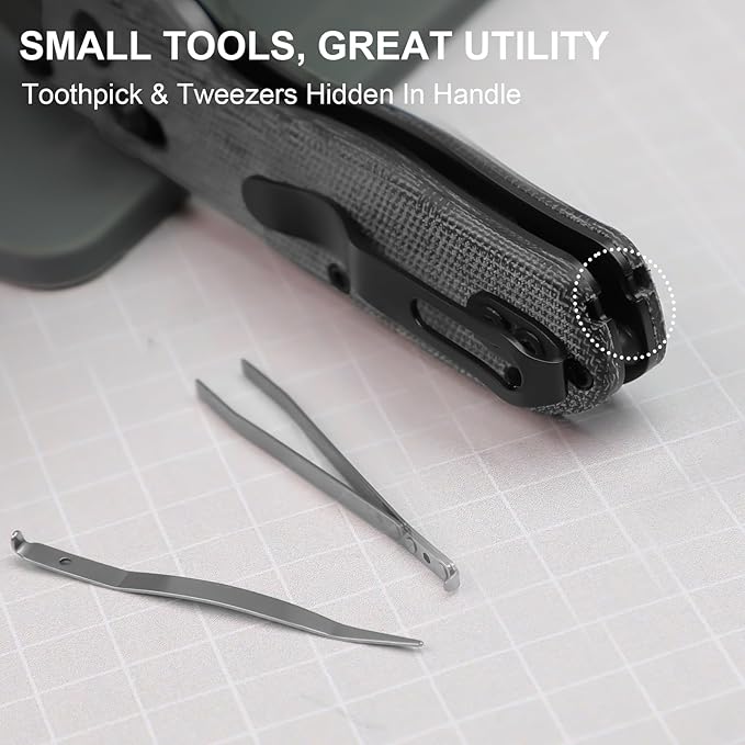 Kizer Drop Bear(Dual-screw Version) Folding Utility Knife, Clutch Lock Box Cutter EDC Pocket knife with 10PCS Razor Blades, Pocket Knives with Pocket Clip for Men Women V3619JA3