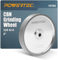POWERTEC CBN Grinding Wheel 6 Inch 320 Grit, 1" Wide, 1/2" Arbor – Bench Grinder Sharpening Wheel for HSS Tools, Lathe Chisels, and Woodturning Tools (15703)