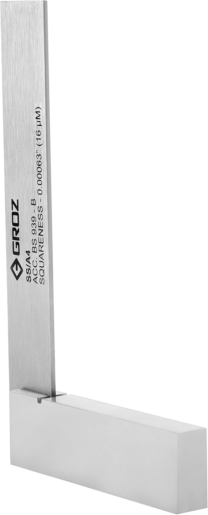 Groz 01002 4" Precision Steel Square, 16 Microns Squareness