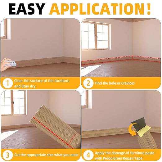 GSCIT Club Natural Walnut Wallpaper, 2.4 inch X 25ft Self Adhesive Wood Grain Repair Tape Walnut Repair Patch for Tables, Chairs, Baseboards, Doors, Windows, Floors, Handicraft DIY.