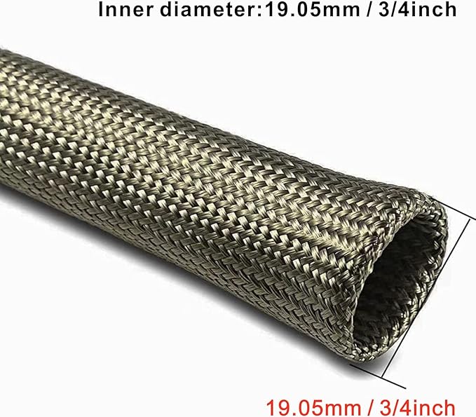 Heat Shield Sleeve Fuel Line Heat Shield Auto Hose Spark Plug Wire Cover Protectors Boots Roll 2500 Degree for Car&Auto Wire Loom Brake Cable (3/4" IDX10FT, Titanium)