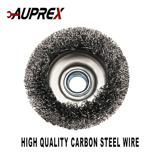 5 Pack 3 Inch Coarse Crimped Wire Cup Brush for Angle Grinder with 5/8 Inch-11 Threaded Arbor - 0.014 Inch Carbon Steel Wire -Light Duty Conditioning for Metals