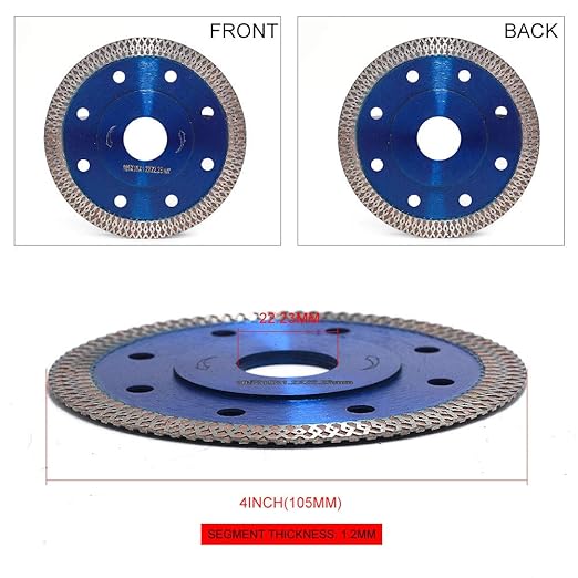 4 inch Super Thin Diamond Tile Blade Porcelain Saw Blade for Cutting Porcelain Tile Granite Marbles (4inch)