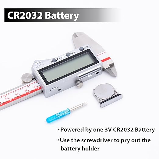VINCA IP67 Grade Bluetooth Digital Caliper, DIPA-0605B 0-6 Inch/150mm, Inch/Millimeter/Fraction Conversion, Stainless Steel, Large LCD Screen