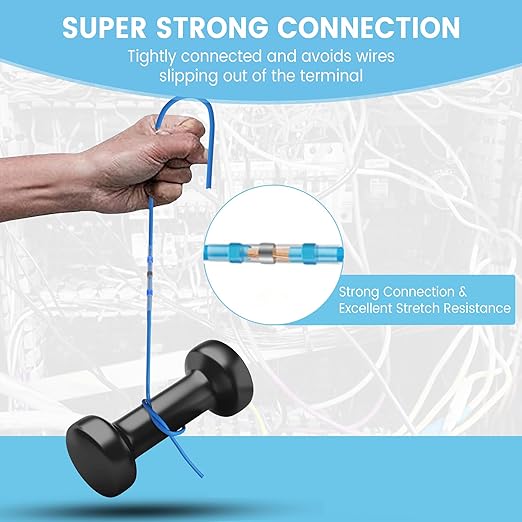 110 Pieces, 5 Sizes, Heat Shrink Wire Connectors Kit, Self Shrink Solderless Marine/Automotive Butt, Waterproof Electrical Connectors with 5 Size Color-Coded (AWG 10-26), Perfect for Wire Splicing