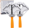 Durable Sturdy Right Angle Clamp 90°, Multi Function Right Angle Clamp with Skid Handle for Woodworking, Aluminum Alloy Adjustable Swing Jaw, Tools for Assembly Alignment Welding Picture (2, B.)