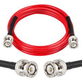 6FT RG58 50 ohm BNC Male to Male Coax Cable - Low Loss Extension Coaxial Cable with BNC Adapter Connector for Antennas, RF Radios, Modems, Oscilloscopes, Spectrum, etc (Red)