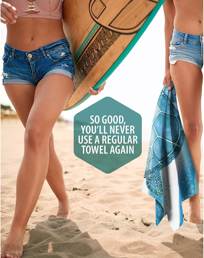VENTURE 4TH Microfiber Beach Towel: Quick-Dry, Compact, Sand-Free, Absorbent, Sandproof and Lightweight - Perfect for Camping, Beach, and Roadtrips (Navy Flamingo Design | 35x78 inches)