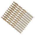 Drill Bit, 17/64" Cutting Diameter (6.747mm), 4241 HSS Gold 118° Cutting Angle Versatile Jobber Bits - (Applications: for Drilling Plastic Wood Soft Thin Metal), 10-Pieces