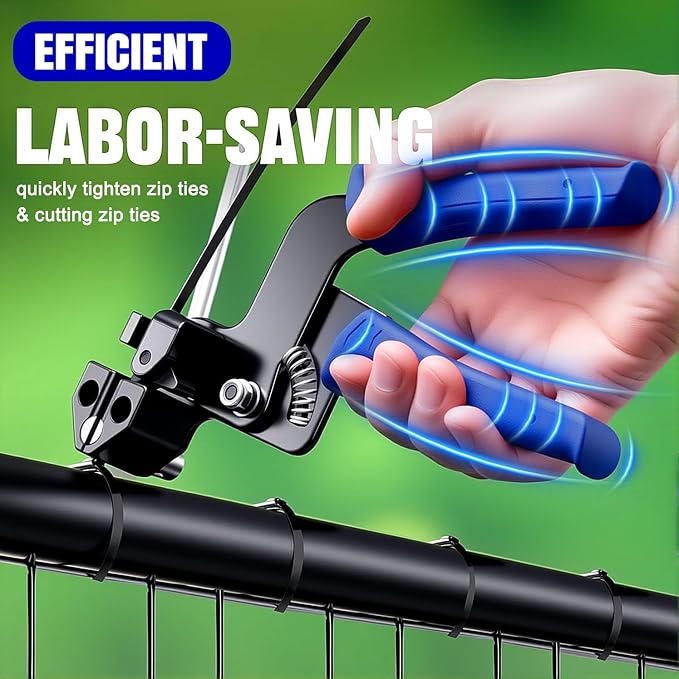 Metal Zip Ties Black & Stainless Steel Cable Tie Gun, for Fastening and Cutting Stainless Steel Zip Ties, 150pcs (8" 11.8" 15.75") fence ties for Chain Link Fence, Chicken Coop