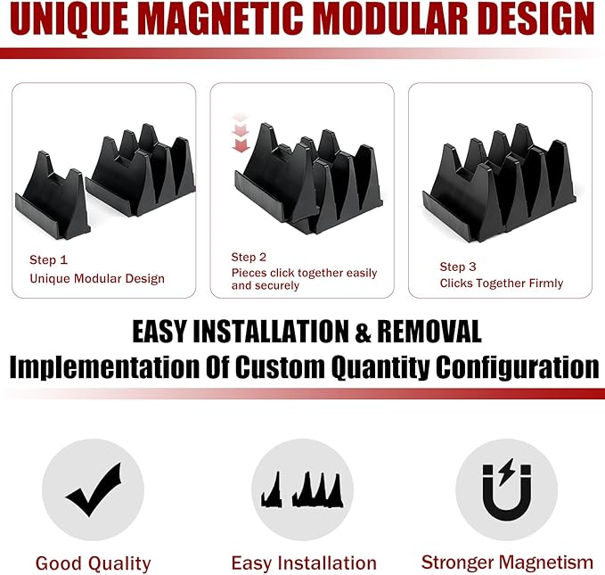 48PCS Magnetic Modular Wrench Organizer Wrench Holder - Wrenchs Tool Organizers for Tool Drawer Storage, Wrenchs Rack with Metric SAE Labels, Tool Storage Set Holder Festival for Mechanics