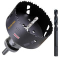 4-3/4 Inch Deep HSS Bi Metal Hole Saw Cutter with Arbor Heavy Duty Hole Saw Bit Cutting Depth 2.1” for Metal Thick Wood PVC Drywall Aluminum Big Slot New Sharp Teeth