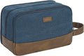 WANDF Travel Toiletry Bag for Men Large Toiletries Shaving Bag Water Resistant Hanging Dopp Kit Travel Accessories Bag for Women Men (Blue)