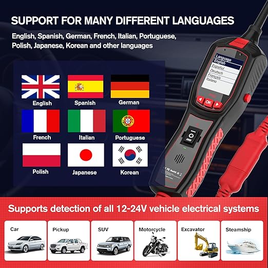 Electrical Tester for 6V-30V Cars, Short Circuit Breaker Finder Tool, Automotive Circuit Tester, Voltage Tester, P150