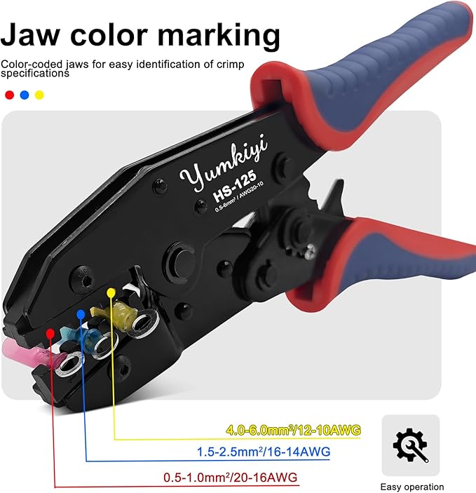Crimping Tool For Heat Shrink Connectors- Perfect for Home, Boat and Automotive Wiring-Ratcheting Wire Crimpers,Works with AWG20-10 Waterproof Connectors