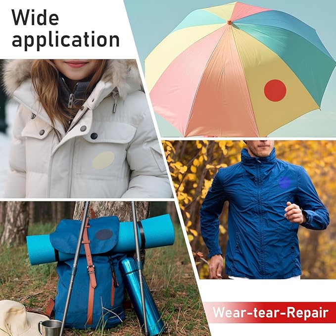 Down Jacket Repair Patches - Highly Effective Repair of Nylon Fabric, Waterproof Self-Adhesive Repair Patch for Down Jackets, Tents, Raincoats, Outdoor Equipment