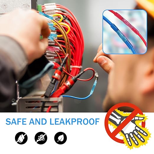 Kuject 930PCS Heat Shrink Wire Connectors Kit, Electrical Waterproof Crimp Butt Terminals, Insulated Spade Connectors for Automotive Marine Boat Truck, Include Rings Forks Spade Butt Splices