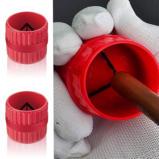 Pipe and Tubing Reamer Inner-Outer Copper Reamer Pipe Deburring Tool Alloy Steel Tubing Chamfer Tool for PVC/Ppr/Copper/Brass/Aluminum Tubes (Red)
