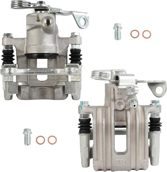 cciyu Rear Left & Right Brake Calipers Assembly w/Bracket 19B2109 19B2108 1998-2001 For Audi For A4,1998-2004 For Audi For A6,1998-2005 For Volkswagen For Passat