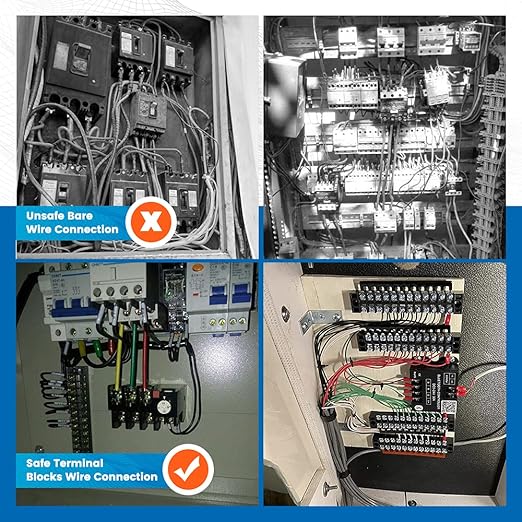 6 Sets Terminal Blocks, 6Pcs 4/5/6 Positions 600V 15A Dual Row Screw Terminal Strip Block + 6Pcs Pre-Insulated Terminals Barrier Strip + 60Pcs Insulated Fork Wire Connector…