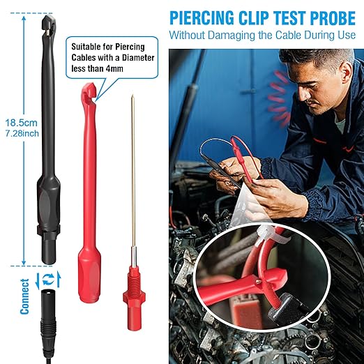 25PCS Multimeter Test Leads Kit, Test Leads Set with Replaceable Alligator Clips,Wire Piercing Probes, Alligator Clips,Test Hook Clips,Test Tweezer for Digital Electrical Multimeter Testing