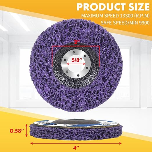 5 Pack Angle Grinder Stripping Wheel Angle Grinder Strip Disc Paint Stripper Attachments Grinder Wheel, Paint Metal Oxidation Rust Remover Stripper Tool (4'' x 5/8'')