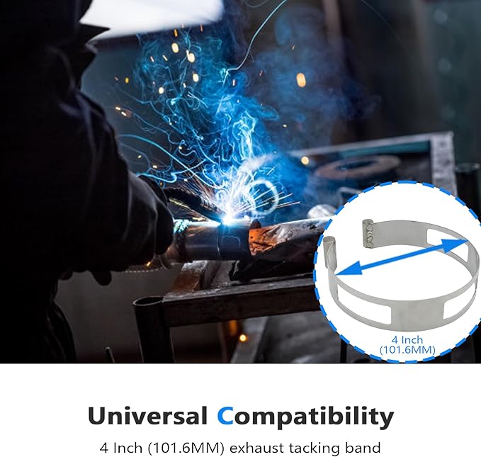 4 Inch (101.6MM) Stainless Steel Welding Tacking Band Clamp,Clamp-On Exhaust Pipe Tacking Band for Welding Fabrication