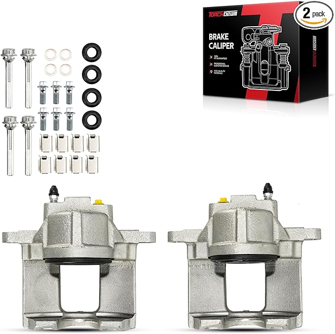Torchbeam Front Brake Calipers Set for Jeep Wrangler 2013-2017, Dodge Grand Caravan 2013-2016, Chrysler Town & Country 2013-2016, Front Left and Front Right Calipers Replace # 185485+185484