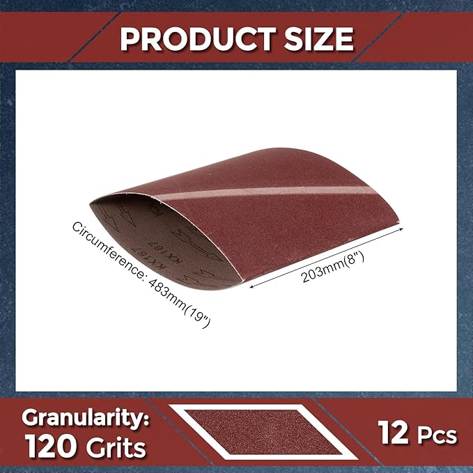 5 Pcs Sanding Belts 8 x 19 Inch 120 Grit Aluminum Oxide Abrasive Sandpaper for Belt Sander Metal Grinding Wood Working Weld Rust Removal