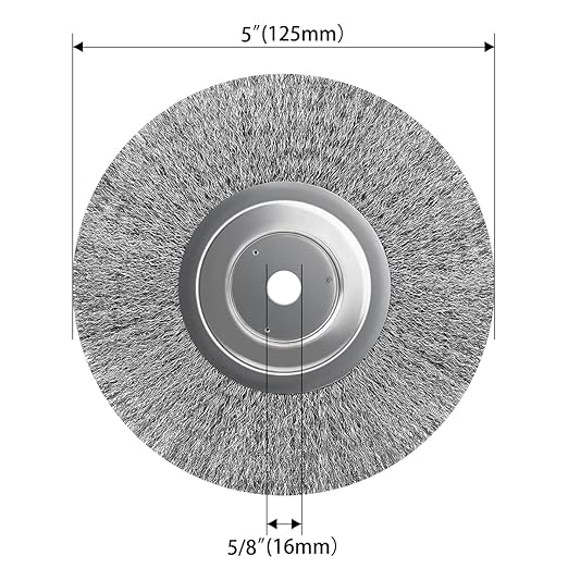 5Pcs 5 Inch Stainless Steel Wire Crimped Wheel Brush with 5/8" Bore for Angle Grinder Derusting Cleaning and Surface Polishing