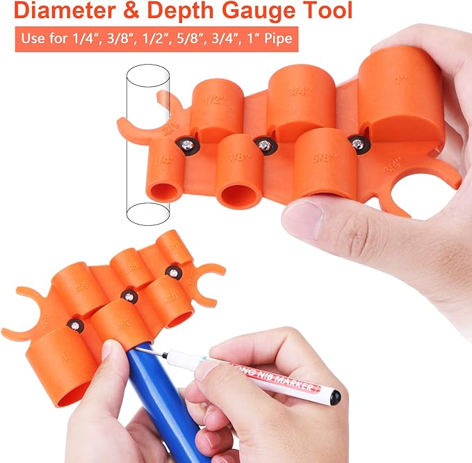 Tubing Cutter 1/8" to 1-3/8" for Pipe Copper PVC with Extra Blade and Reamer, Depth Gauge and Pipe Deburring Tool Kit, 1/8'' to 1-5/8'' Inner Outer Reamer Pipe Tubing Chamfer Tool for PVC PPR Aluminum