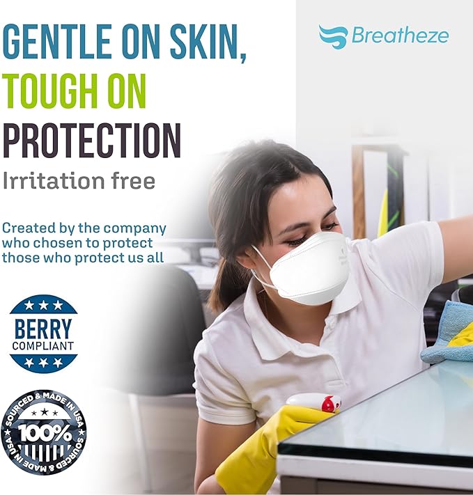Breatheze KN95 Face Masks Made in USA - Face Masks Disposable KN95 Mask - FDA Registered Masks