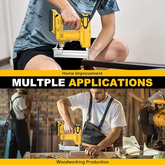 18 Gauge Cordless Brad Nailer Compatible with Dewalt 20V Battery (Not Included), Nail Gun/Staple Gun Battery Powered with 2000 Nails, Drives up to 1-1/4in Nails & Crown 7/8in Staples