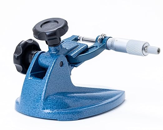 PEC Tools Micrometer Stand, Holder for Micrometer Up to 4" with Non-Slip Clamping Pads, Professional Precision Grade Made with Cast Iron
