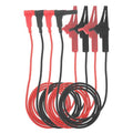 4PCS Heavy Duty Alligator Clips Test Leads, 18AWG Multimeter Alligator Clips Test Leads to Right Angle 4mm Banana Plug for Multimeter & Voltmeter, 3Ft 600V/1000V, Double Insulated ﻿ ﻿