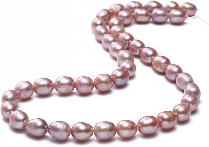 Natural Pearl Beads Rice 7-8mm Purple Freshwater Cultured Loose Gemstone Beads for DIY Jewelry Making 13.8''/Strand HQ