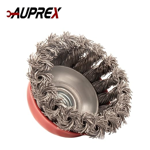 5 Pack Knotted Wire Cup Brush for Angle Grinders with 5/8 Inch | 11 UNC Threaded Arbor- 0.02 Inch Carbon Steel Wire for Rust,Corrosion,Paint Removal and Other Heavy-Duty Conditioning for Metals