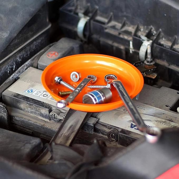 Magnetic Tray Holder,2 Pcs Magnetic Bowl for Screws Tools Parts Tray Holder for Tool Organization (Only Orange)
